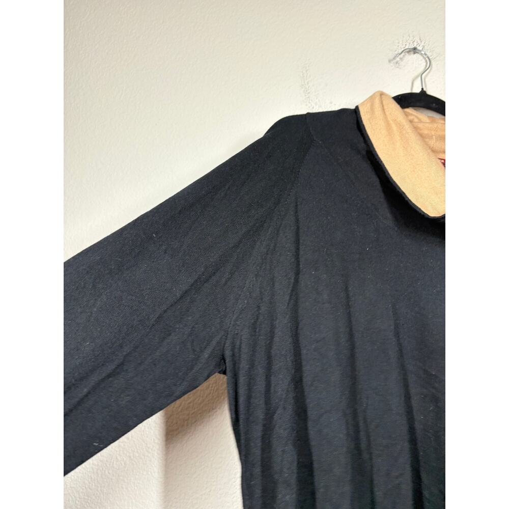 Max Mara Large Cowl Neck Sweater Black Tan Maglia Knitted Silk Cashmere - Picture 4 of 9